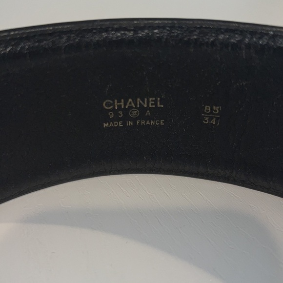 CHANEL Vintage Fall 1993 Wide CC Leather Charm Waist Belt Size 85|34​​ - Picture 7 of 9